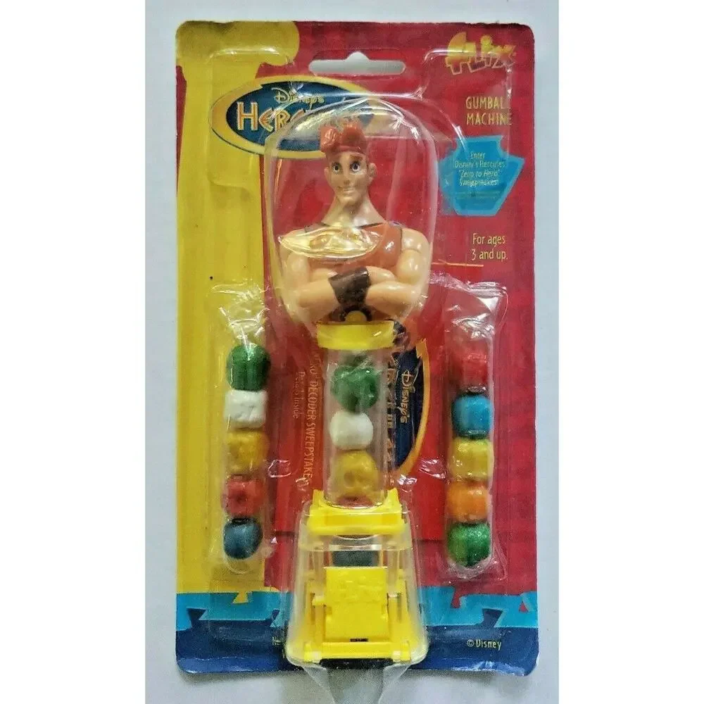 Vintage - Disney's Hercules‎ Movie Flix Gumball Machine NOS Yellow U166